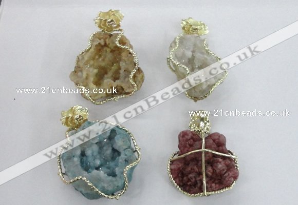 NGP2281 35*45mm - 45*50mm freeform druzy agate gemstone pendants