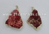 NGP2284 30*40mm - 40*50mm freeform sea sediment jasper pendants