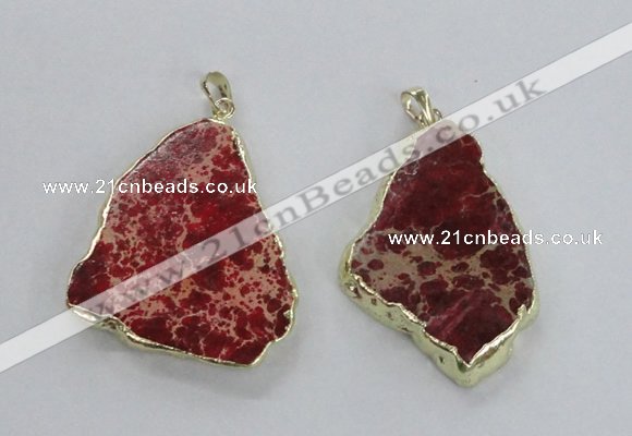 NGP2284 30*40mm - 40*50mm freeform sea sediment jasper pendants