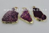 NGP2285 30*40mm - 40*50mm freeform sea sediment jasper pendants