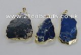 NGP2287 30*40mm - 40*50mm freeform sea sediment jasper pendants