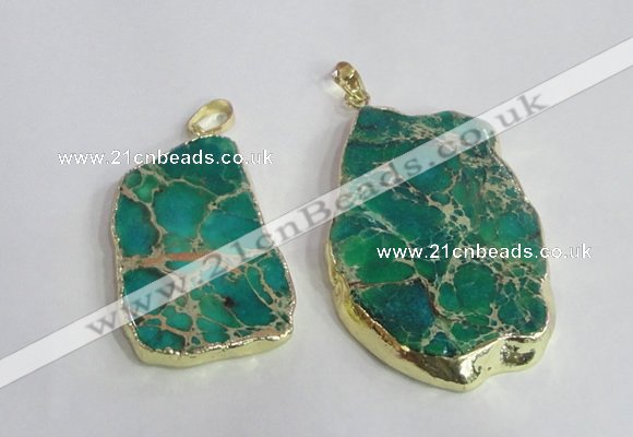 NGP2288 30*40mm - 40*50mm freeform sea sediment jasper pendants