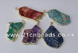 NGP2289 30*40mm - 40*50mm freeform sea sediment jasper pendants