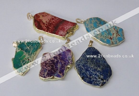 NGP2289 30*40mm - 40*50mm freeform sea sediment jasper pendants