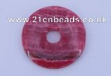 NGP229 7*50mm fashion dyed rhodochrosite gemstone donut pendant