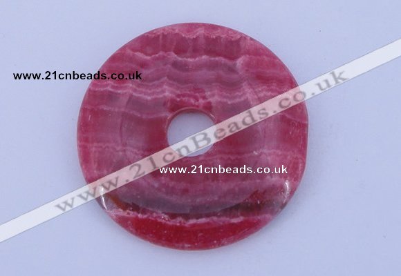 NGP229 7*50mm fashion dyed rhodochrosite gemstone donut pendant