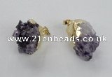 NGP2290 18*25mm - 22*30mm nuggets druzy amethyst pendants