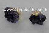 NGP2291 25*30mm - 30*35mm nuggets druzy amethyst pendants