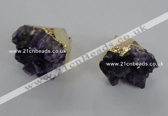 NGP2291 25*30mm - 30*35mm nuggets druzy amethyst pendants