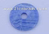 NGP230 7*50mm fashion dyed blue lace agate gemstone donut pendant