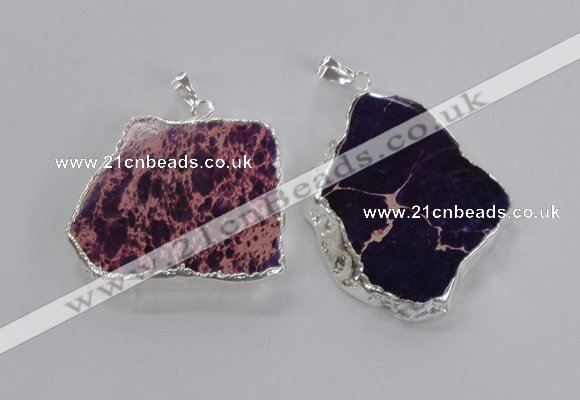 NGP2300 30*40mm - 40*50mm freeform sea sediment jasper pendants