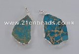 NGP2301 30*40mm - 40*50mm freeform sea sediment jasper pendants