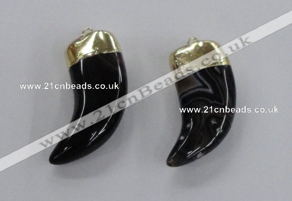 NGP2305 20*48mm - 22*50mm oxhorn agate gemstone pendants