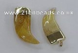 NGP2308 25*60mm - 28*65mm oxhorn agate gemstone pendants