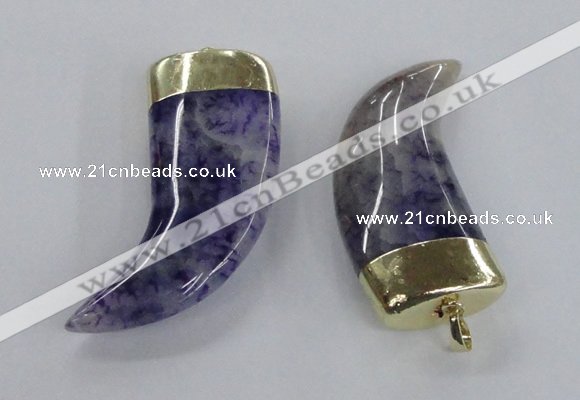 NGP2309 25*60mm - 28*65mm oxhorn agate gemstone pendants