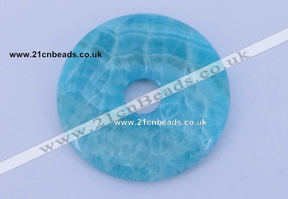 NGP231 7*50mm fashion dyed blue lace agate gemstone donut pendant