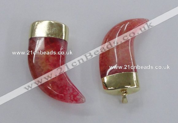 NGP2310 25*60mm - 28*65mm oxhorn agate gemstone pendants