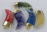 NGP2313 25*60mm - 28*65mm oxhorn agate gemstone pendants