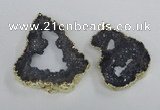 NGP2325 35*45mm - 45*55mm freeform plated druzy agate pendants