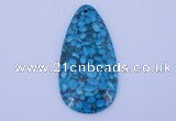 NGP233 30*60mm fashion dyed flower turquoise gemstone pendants