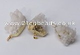 NGP2335 20*30mm - 25*35mm nuggets druzy quartz pendants