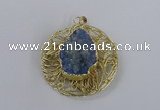 NGP2349 52mm - 55mm freeform druzy agate gemstone pendants