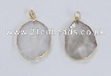 NGP2352 25*35mm - 35*45mm freeform quartz gemstone pendants