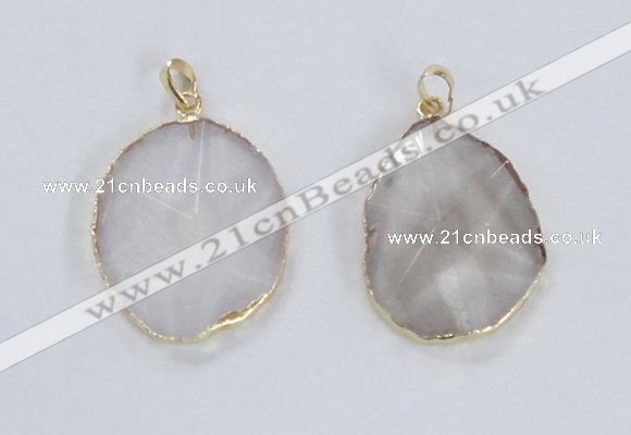 NGP2352 25*35mm - 35*45mm freeform quartz gemstone pendants