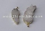 NGP2360 18*35mm - 22*45mm wing-shaped druzy quartz pendants