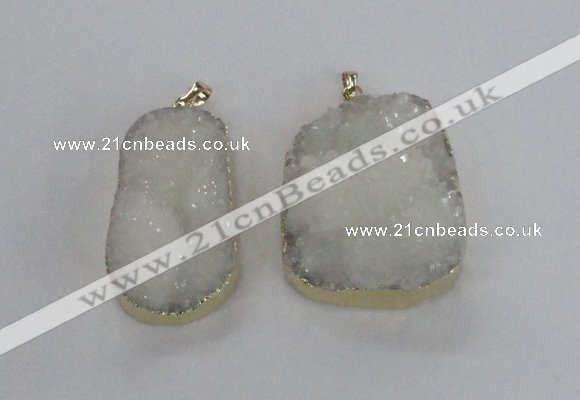 NGP2364 25*40mm - 35*45mm freefrom druzy agate pendants