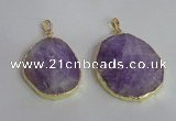 NGP2369 25*35mm - 35*45mm freefrom lavender amethyst pendants