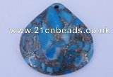 NGP237 40*40mm dyed golden turquoise & pyrite gemstone pendants