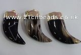 NGP2371 25*60mm - 28*65mm oxhorn agate gemstone pendants