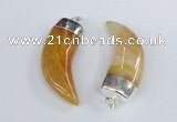 NGP2377 20*48mm - 22*50mm oxhorn agate gemstone pendants