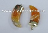 NGP2385 20*48mm - 22*50mm oxhorn agate gemstone pendants