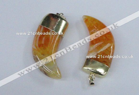 NGP2385 20*48mm - 22*50mm oxhorn agate gemstone pendants