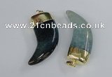 NGP2388 20*48mm - 22*50mm oxhorn agate gemstone pendants