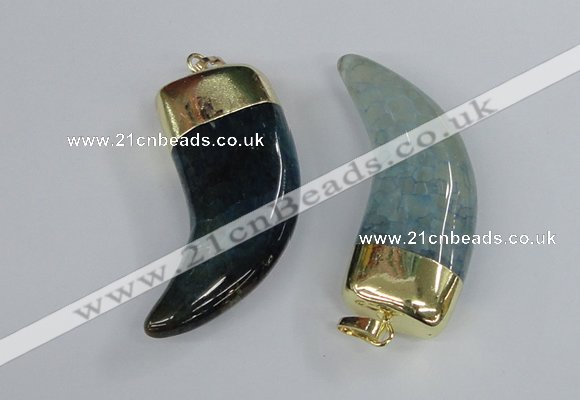 NGP2388 20*48mm - 22*50mm oxhorn agate gemstone pendants