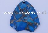 NGP239 39*45mm dyed golden turquoise & pyrite gemstone pendants