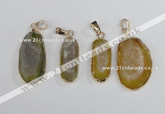 NGP2391 12*25mm - 20*30mm freeform druzy agate pendants