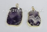 NGP2393 25*35mm - 30*45mm freeform dogtooth amethyst pendants