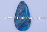 NGP240 30*60mm dyed golden turquoise & pyrite gemstone pendants