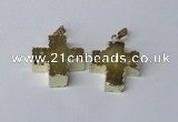 NGP2401 25*26mm - 27*28mm cross druzy agate pendants wholesale