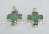 NGP2402 25*26mm - 27*28mm cross druzy agate pendants wholesale