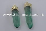 NGP2429 15*50mm - 18*65mm sticks dyed white crystal pendants