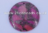 NGP243 7*40mm dyed golden turquoise & pyrite gemstone pendants