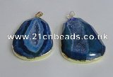 NGP2435 30*40mm - 40*45mm freeform druzy agate pendants wholesale