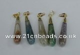 NGP2438 10*40mm teardrop agate gemstone pendants wholesale