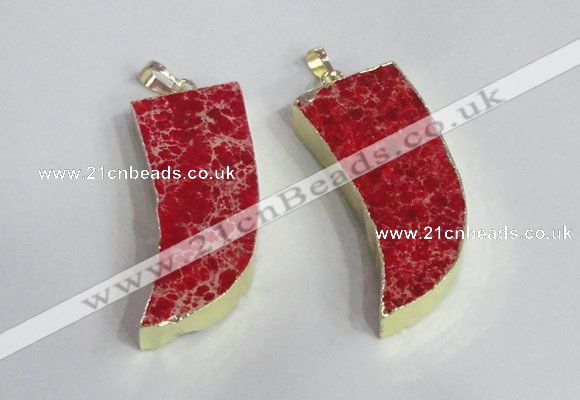 NGP2441 18*40mm - 20*50mm horn sea sediment jasper pendants