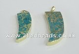 NGP2442 18*40mm - 20*50mm horn sea sediment jasper pendants